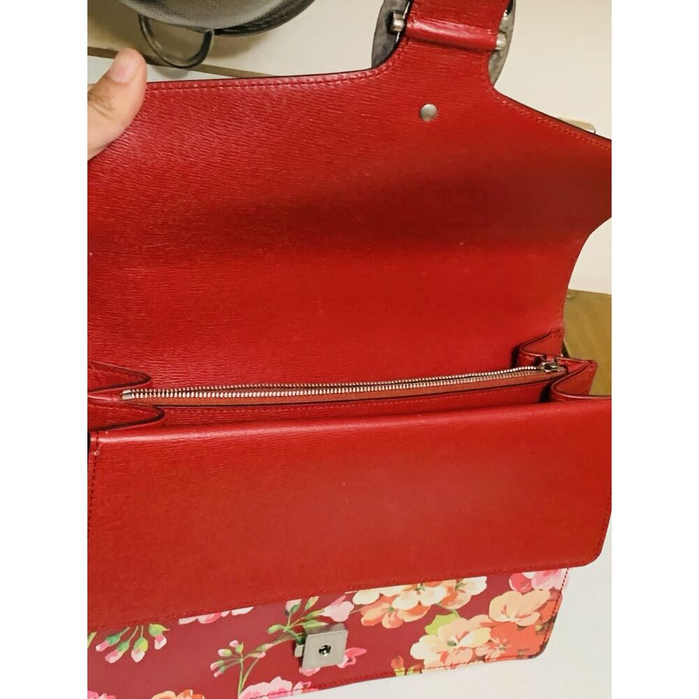 Gucci Dionysus #400235 GG Blooms Print Leather & Antique Silver Tone Chain Strap - Picture 9 of 14